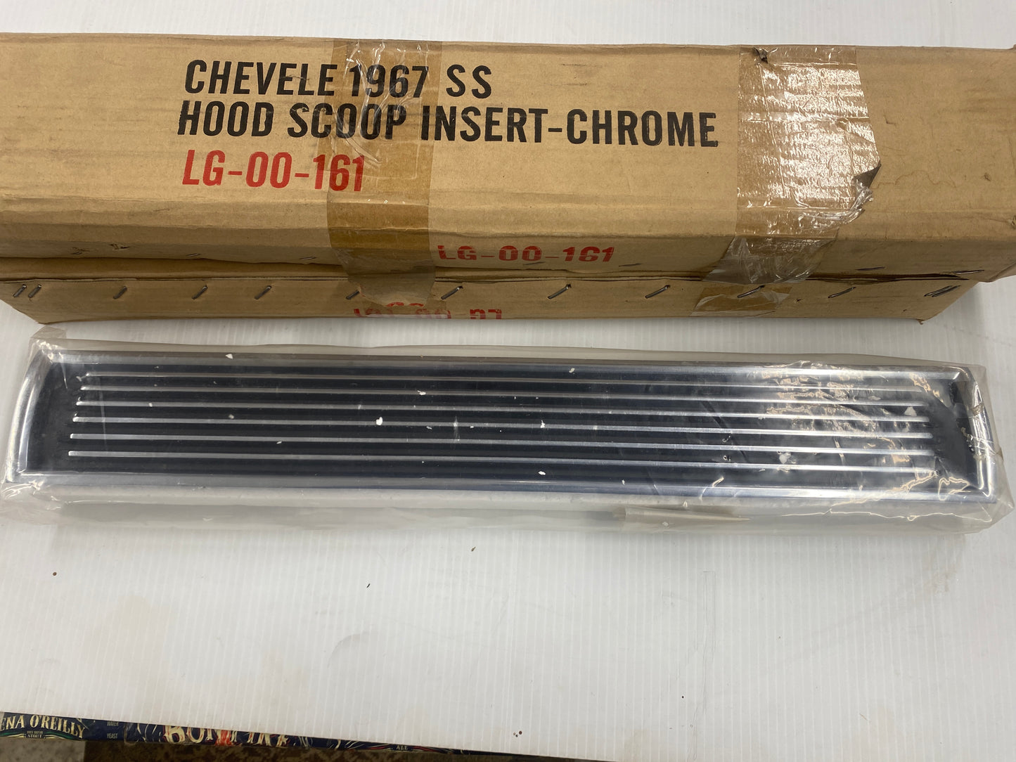 1967 CHEVELE HOOD SCOOP CHROME INSERTS  N.O.S.