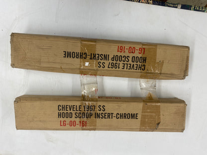 1967 CHEVELE HOOD SCOOP CHROME INSERTS  N.O.S.