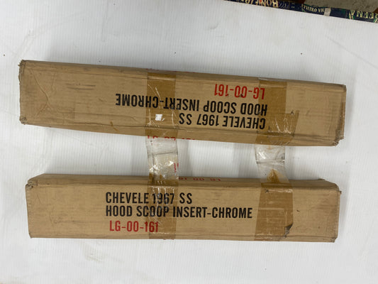 1967 CHEVELE HOOD SCOOP CHROME INSERTS  N.O.S.