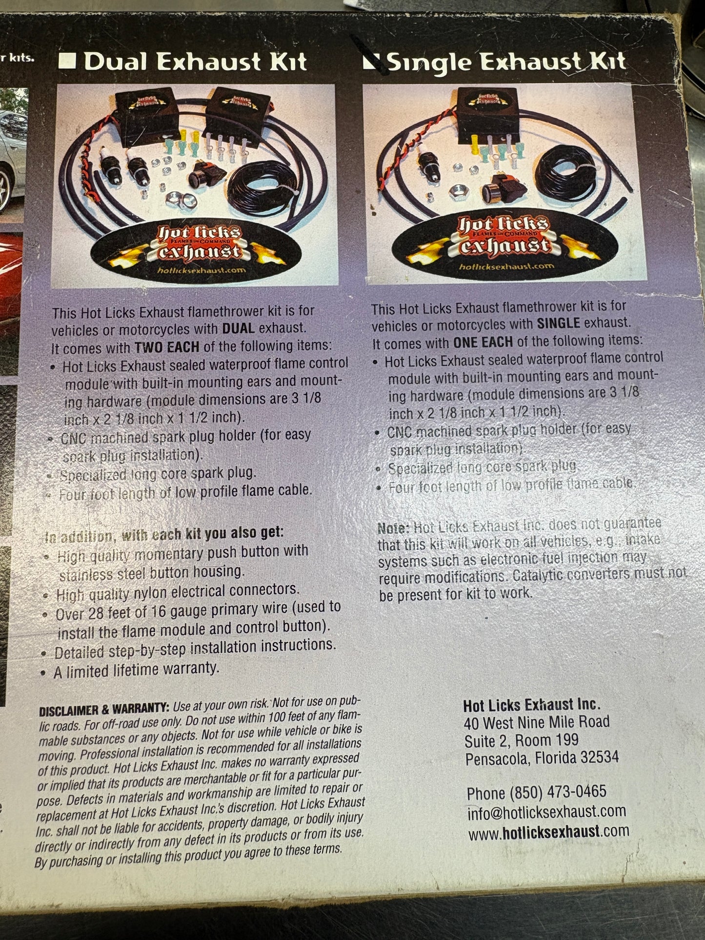 Hot Licks Flame Thrower Kit   Single Exhaust Kit