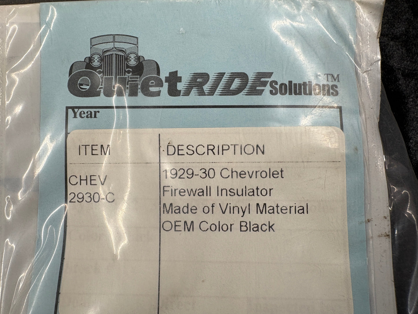 1929-1930 Chevrolet Firewall Insulator by QuietRide Solutions - Heat & Sound Barrier Pad