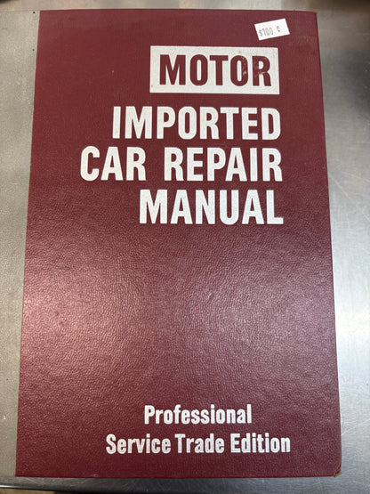 Motor Imported Car Repair Manual  Professional Service Trade Edition