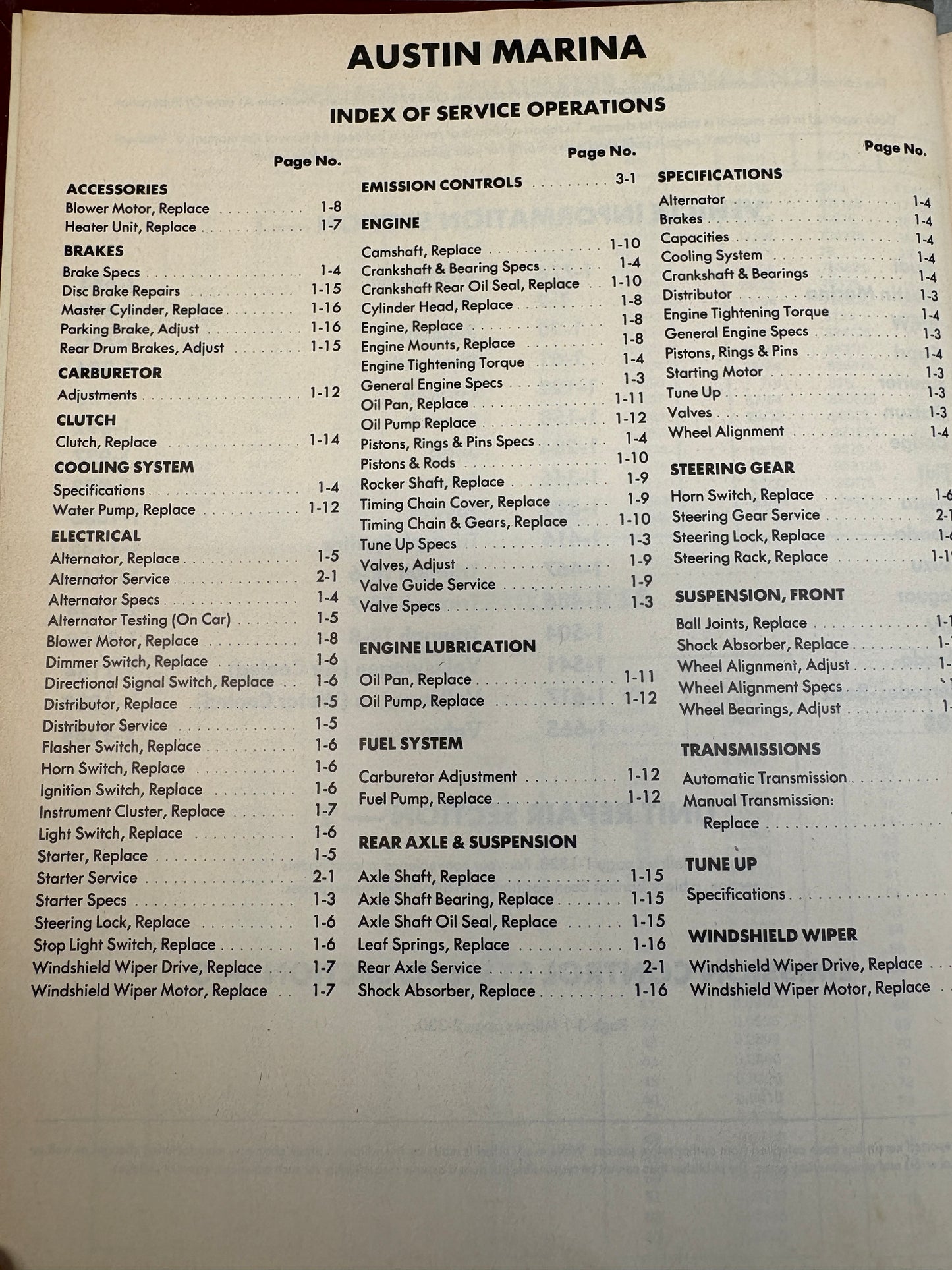 Motor Imported Car Repair Manual  Professional Service Trade Edition