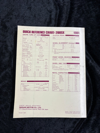 1981 Datsun 200 SX  Service Manual