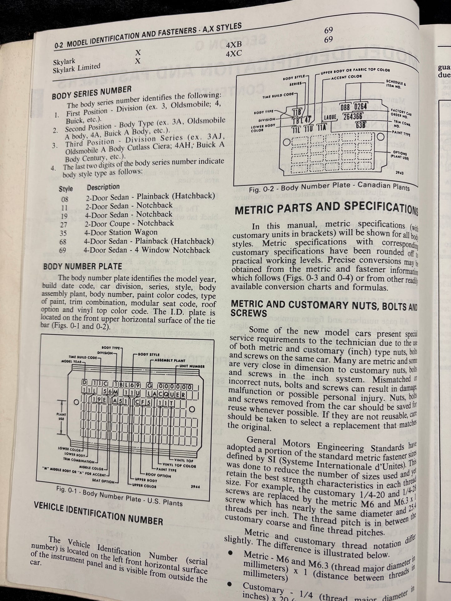 1985 Body by Fisher Service Manual A - X J AND N Styles