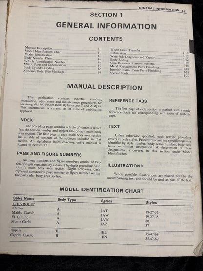 1980 Fisher Body Manual