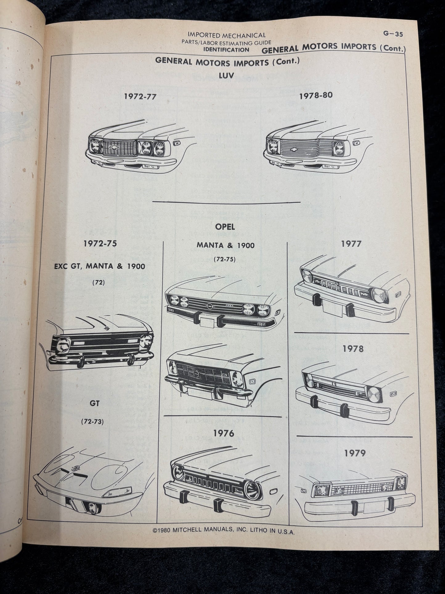 Mitchell 1980 Imported Cars and Trucks Mechanical  Parts/Labor Estimating Guide