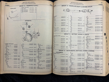 Mitchell 1980 Imported Cars and Trucks Mechanical  Parts/Labor Estimating Guide