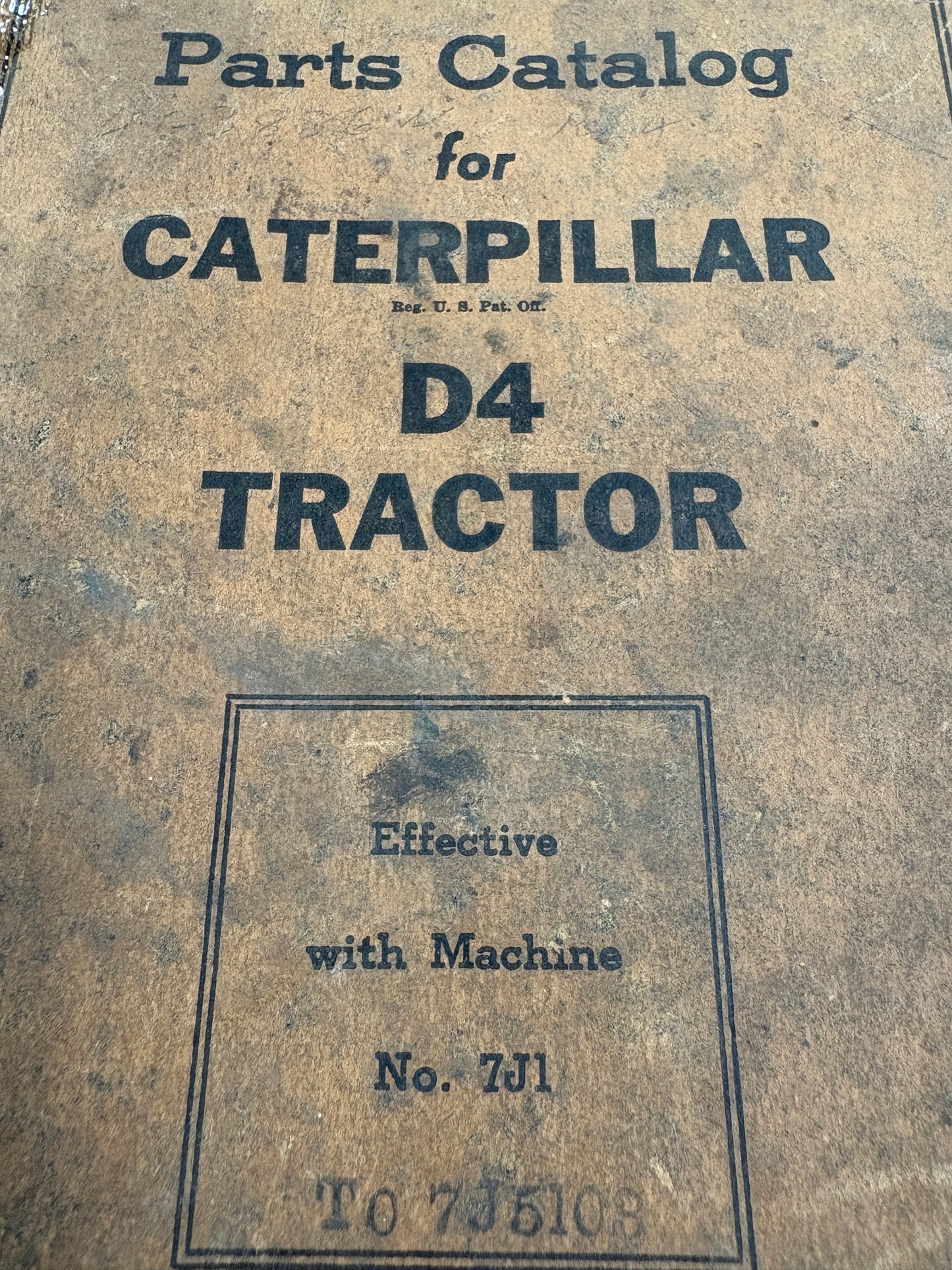 D 4 Caterpillar Parts Catalog and Service Book