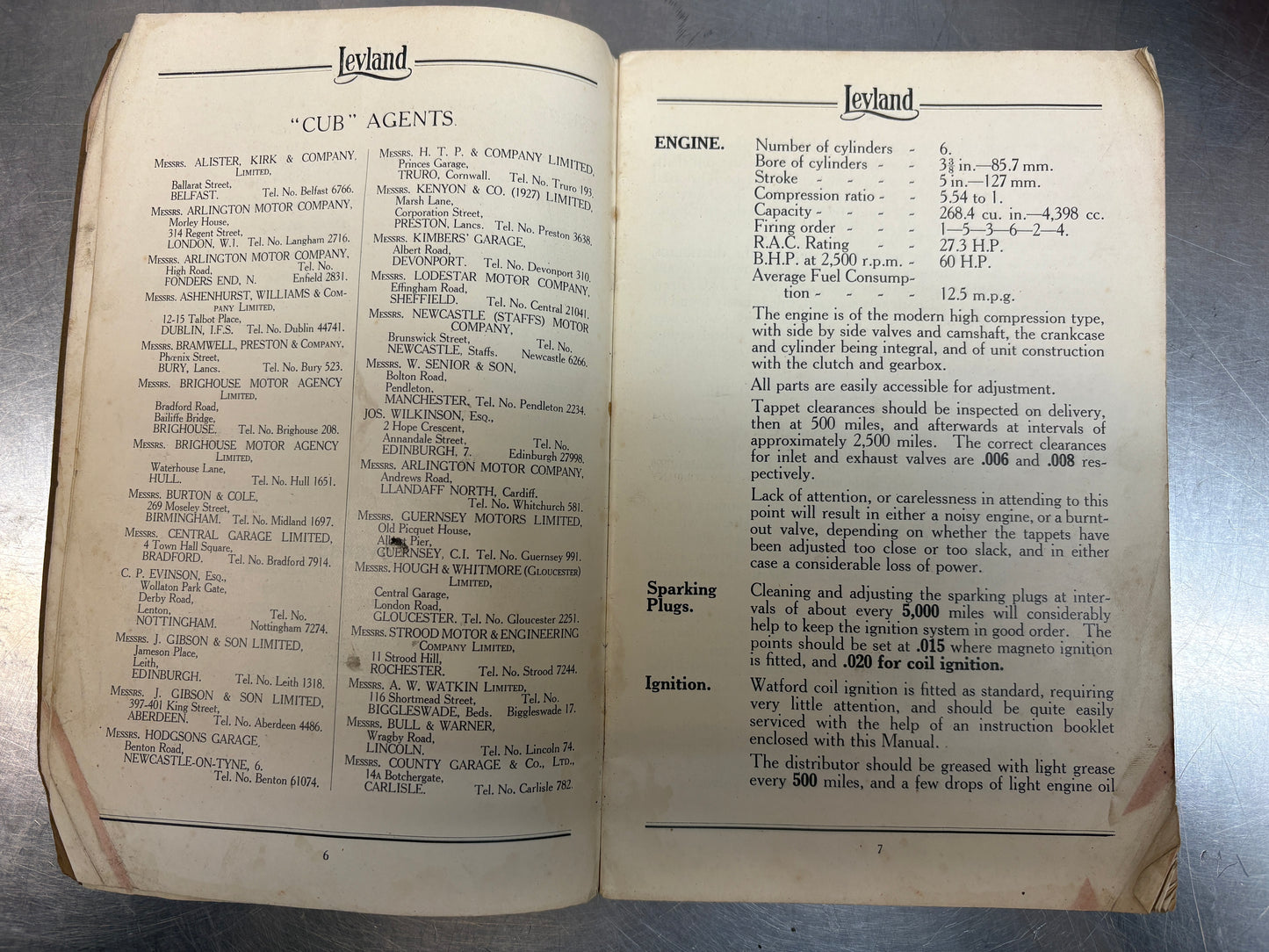 Leyland 1933 " CUB " CHASSIS SERVICE MANUAL