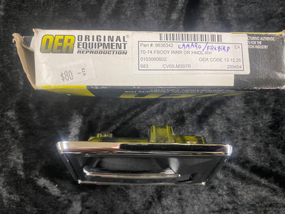1970-74 CAMARO/FIREBIRD,INNER DOOR HANDLE. DIE CAST LH & RH WITH CHROME BEZEL