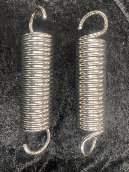 Nova And Chevy II Hood Hinge Springs, Polished Stainless, 1966-1967