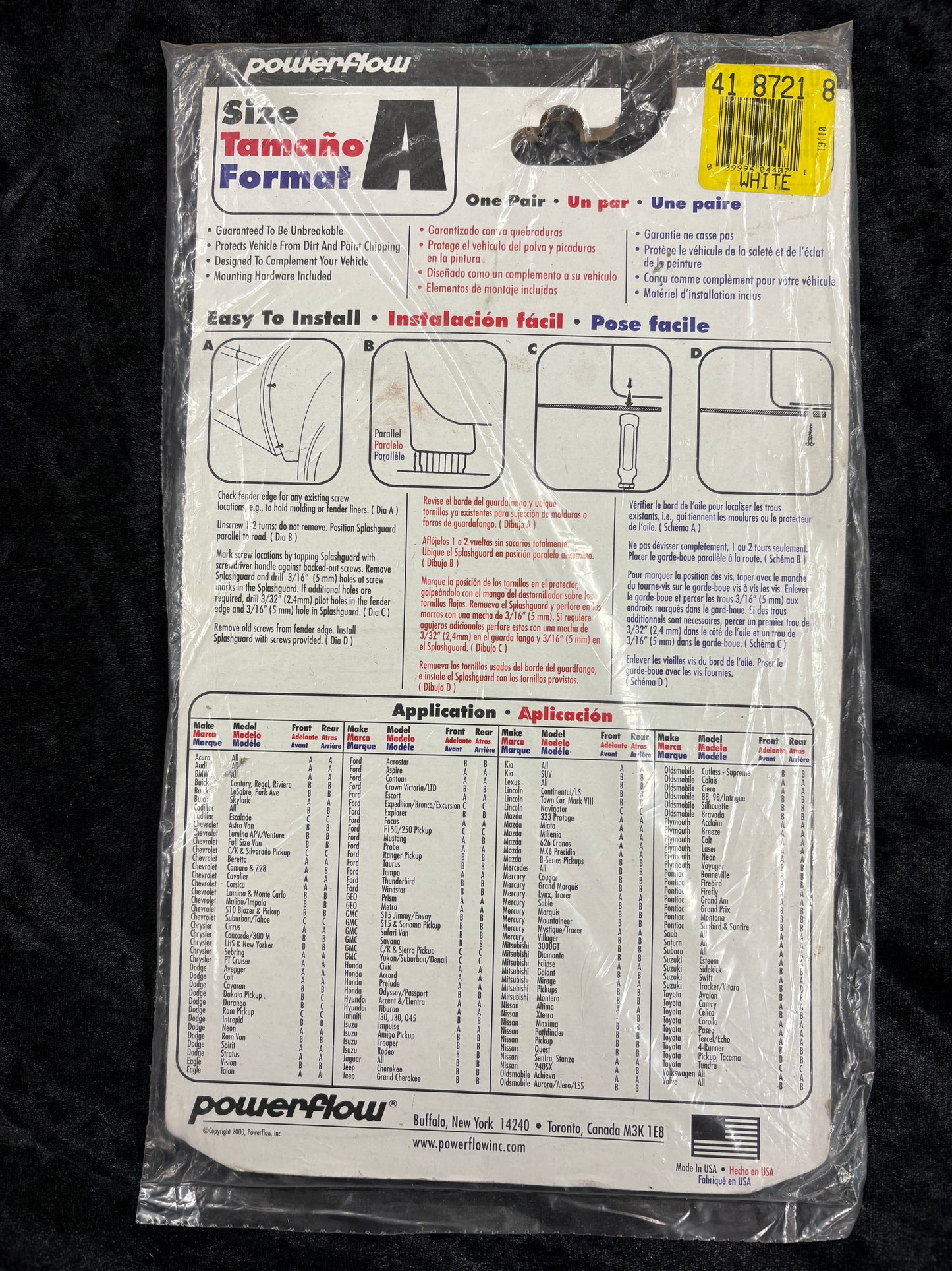 Powerflow Premier Fit  WHITE Splash Guards