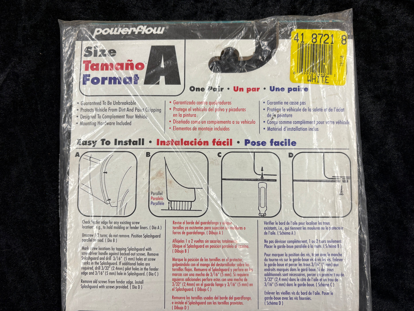 Powerflow Premier Fit  WHITE Splash Guards