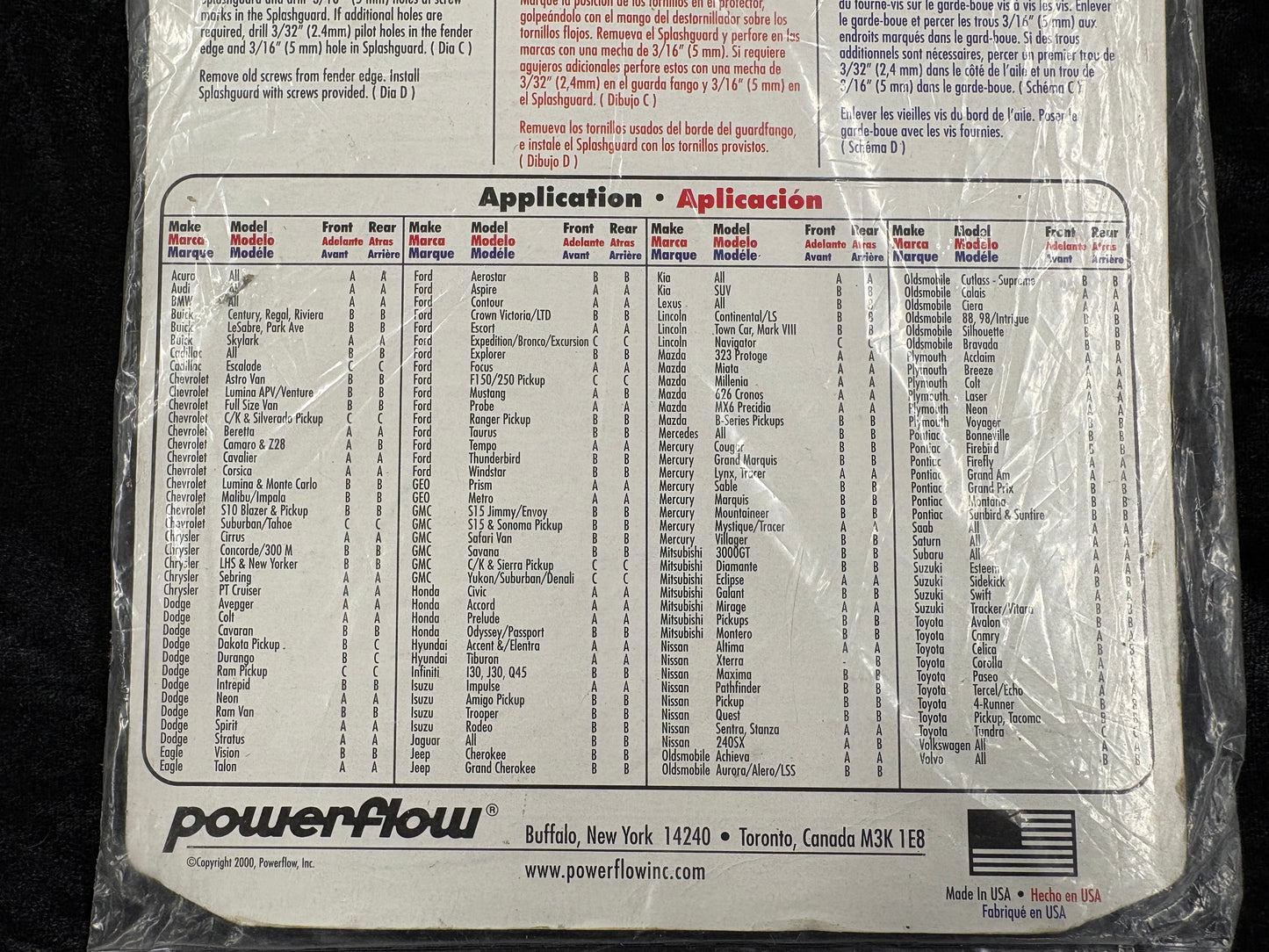 Powerflow Premier Fit  WHITE Splash Guards