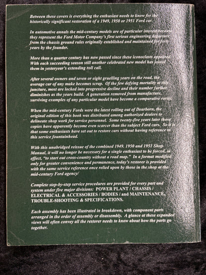 Ford Shop Manual: Passenger Car; 1949-1950-1951