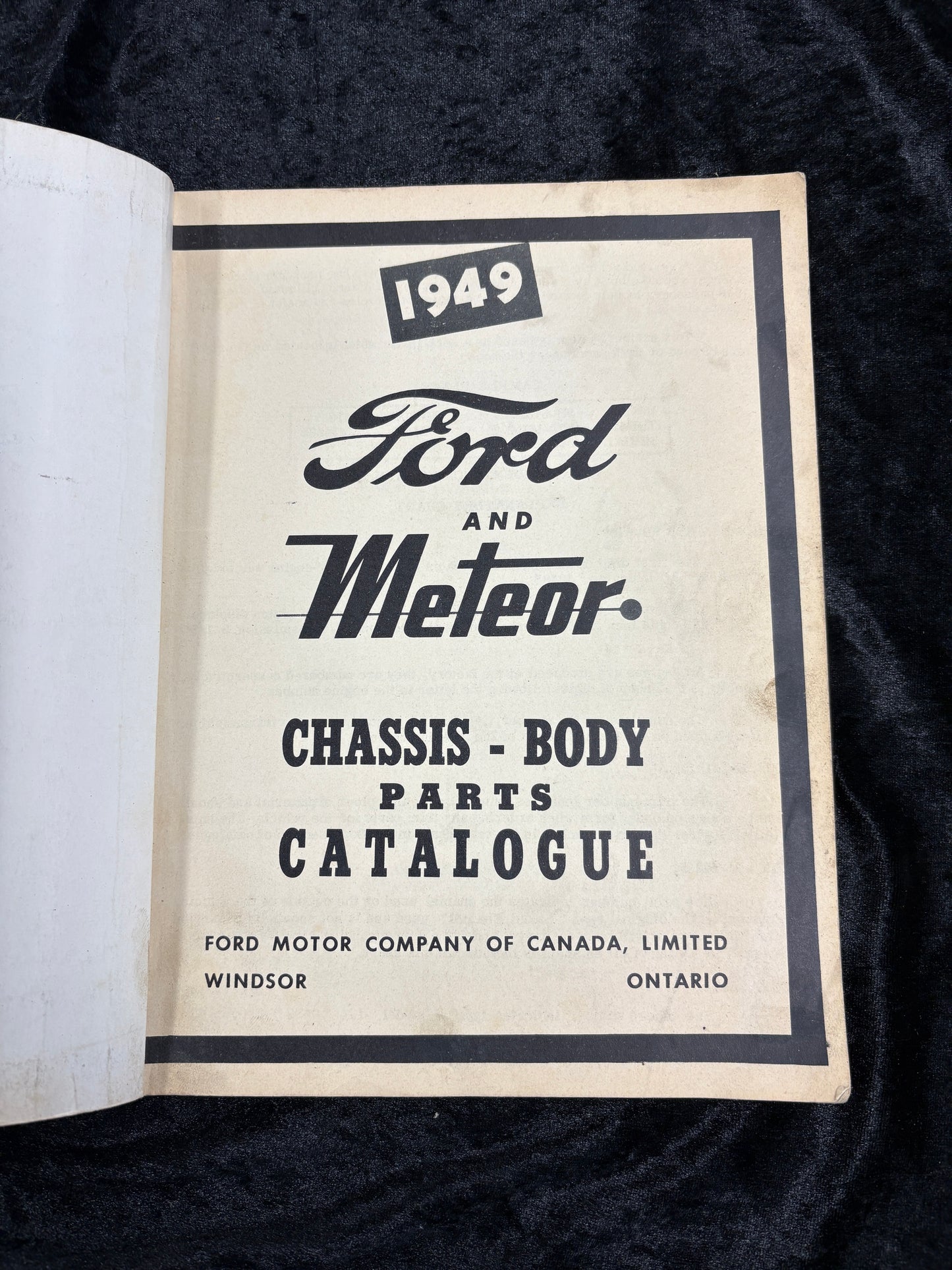 1949 Ford Meteor Chassis and Body Parts Catalogue List Book Manual Canadian
