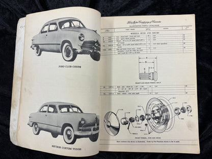 1949 Ford Meteor Chassis and Body Parts Catalogue List Book Manual Canadian