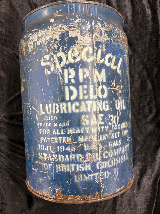 1947-1948 RPM DELO LUBRICATING OIL 5 GALLON OIL PAIL