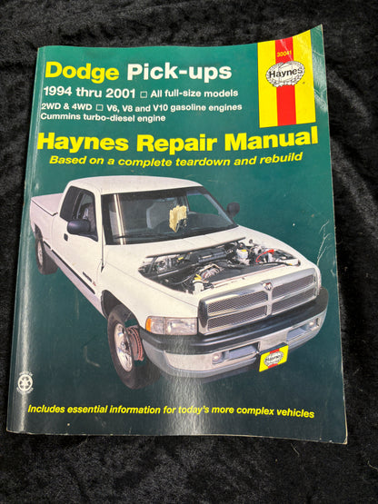 Dodge Pick-Ups 1994-2001 Full Size 2WD 4WD Diesel Haynes 30041 Repair Manual