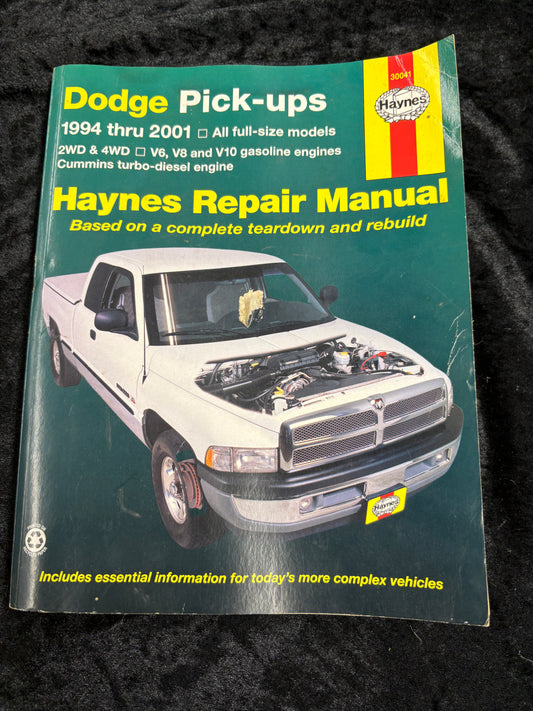 Dodge Pick-Ups 1994-2001 Full Size 2WD 4WD Diesel Haynes 30041 Repair Manual