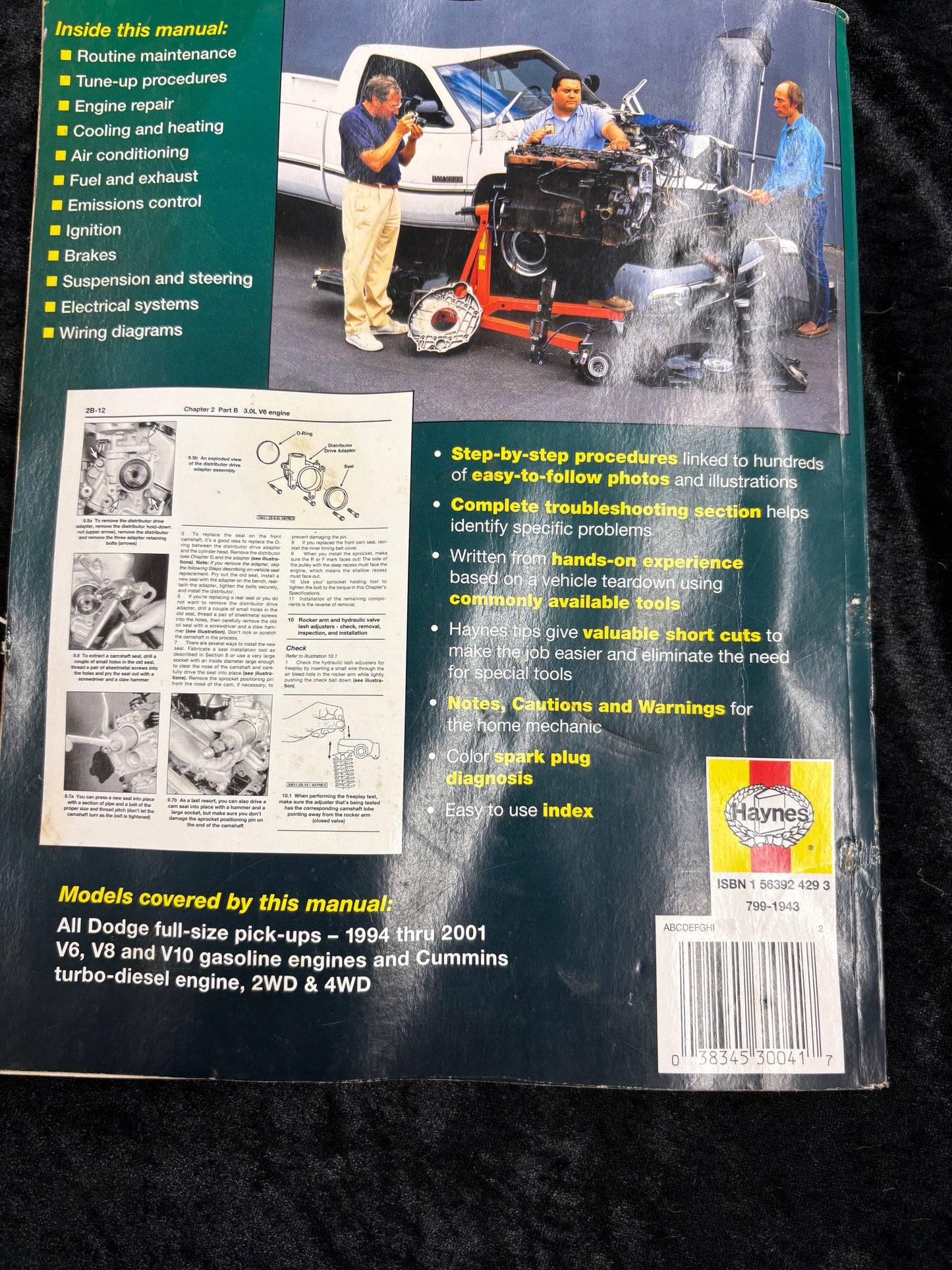 Dodge Pick-Ups 1994-2001 Full Size 2WD 4WD Diesel Haynes 30041 Repair Manual