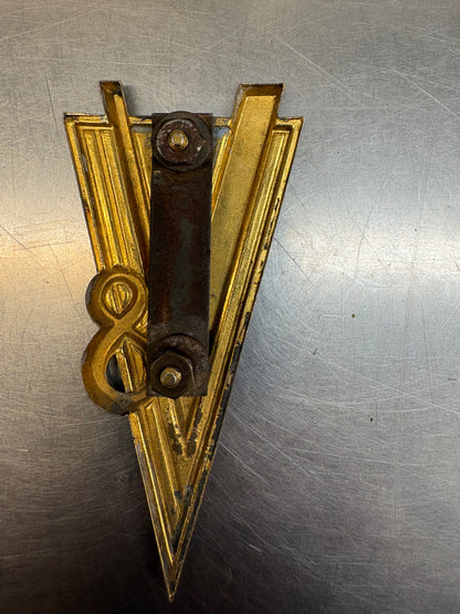 1934-1938 CADILLAC LASALLE V8 GRILLE TRUNK EMBLEM BADGE