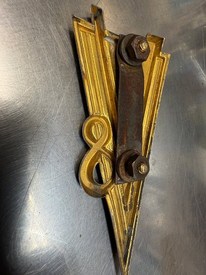 1934-1938 CADILLAC LASALLE V8 GRILLE TRUNK EMBLEM BADGE