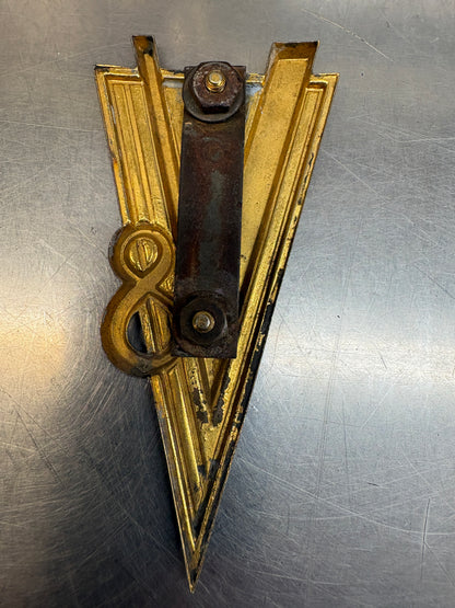 1934-1938 CADILLAC LASALLE V8 GRILLE TRUNK EMBLEM BADGE