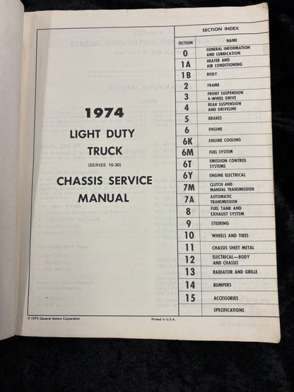 1974 GMC TRUCK SERVICE MANUAL