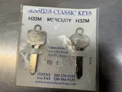 Mercury Man ignition and trunk key blanks
