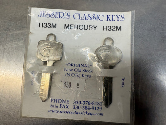 Mercury Man ignition and trunk key blanks