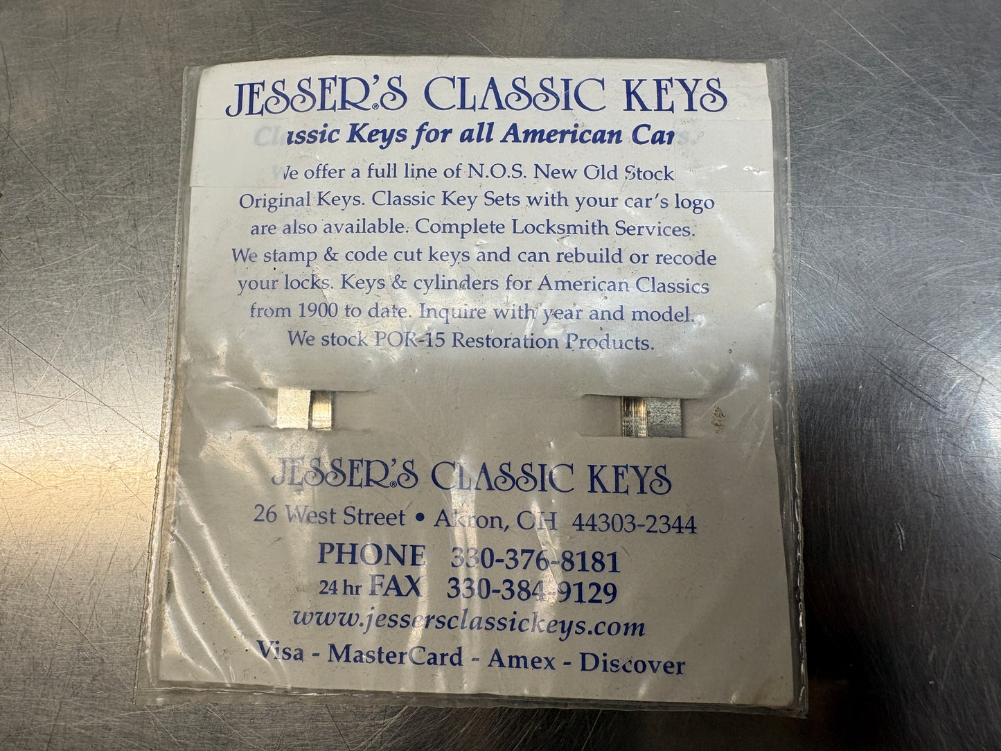 Mercury Man ignition and trunk key blanks