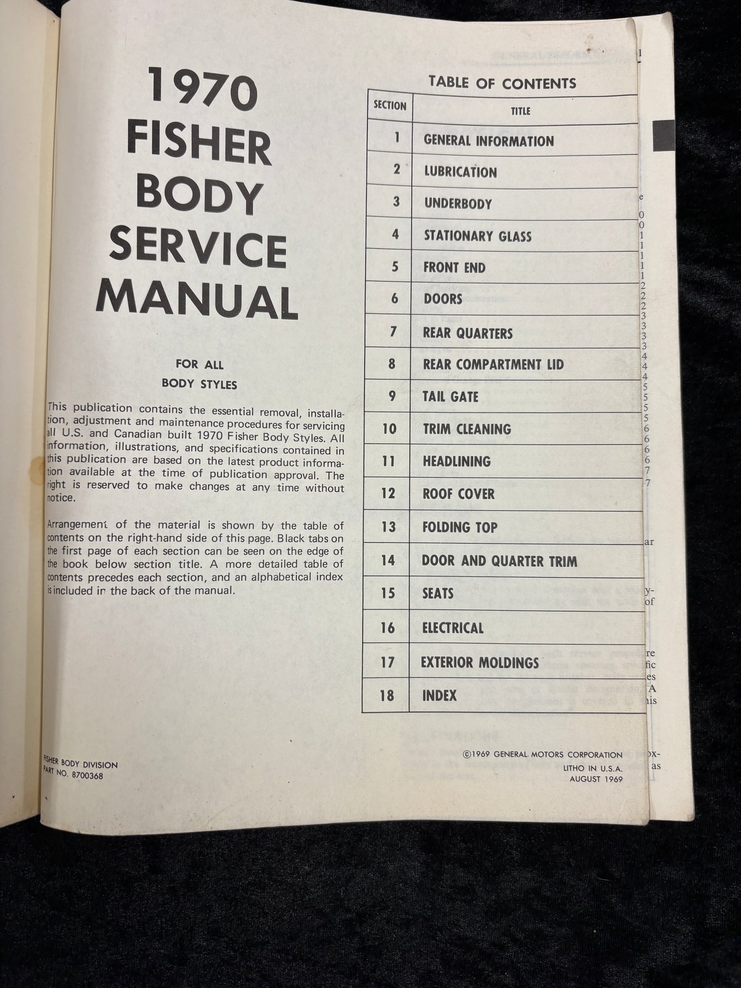 1970 Fisher Body Repair Manual. Chevy, Pontiac, Olds, Buick GM models