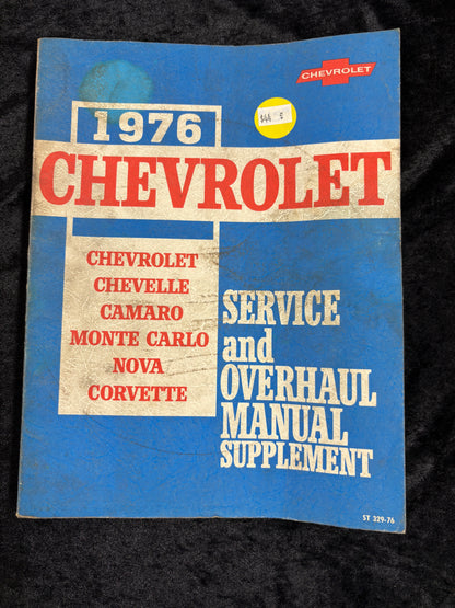 Original 1976 Chevy Shop Manual Sup El Camino Camaro Corvette Impala Monte Carlo