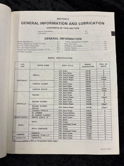Original 1976 Chevy Shop Manual Sup El Camino Camaro Corvette Impala Monte Carlo