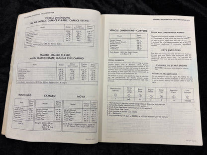 Original 1976 Chevy Shop Manual Sup El Camino Camaro Corvette Impala Monte Carlo