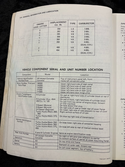 Original 1976 Chevy Shop Manual Sup El Camino Camaro Corvette Impala Monte Carlo