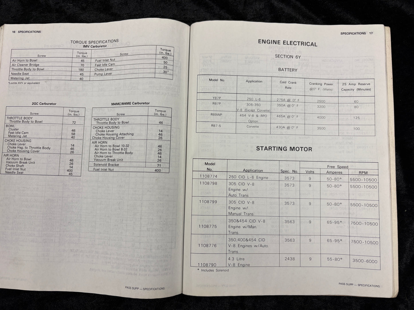 Original 1976 Chevy Shop Manual Sup El Camino Camaro Corvette Impala Monte Carlo