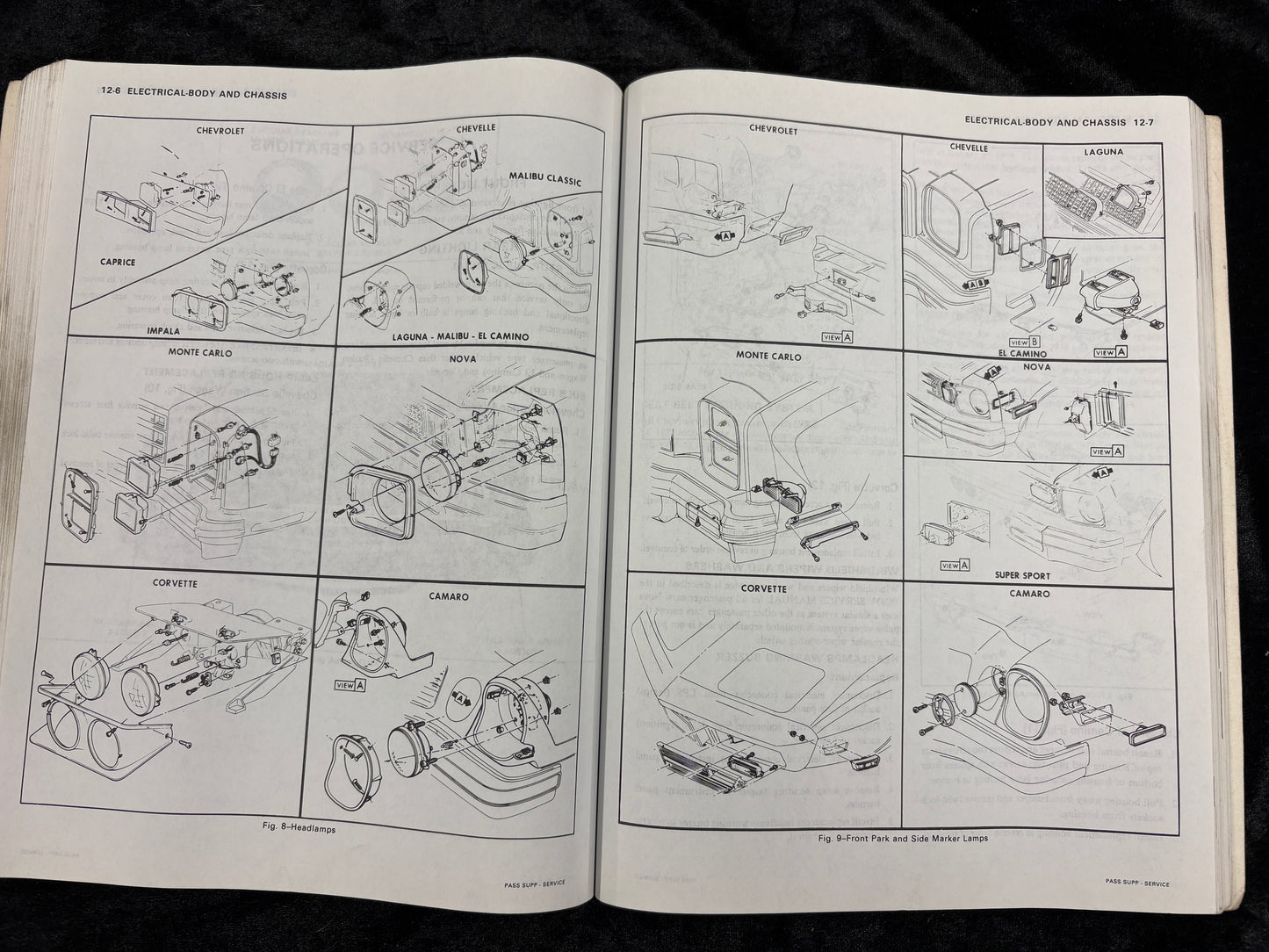 Original 1976 Chevy Shop Manual Sup El Camino Camaro Corvette Impala Monte Carlo