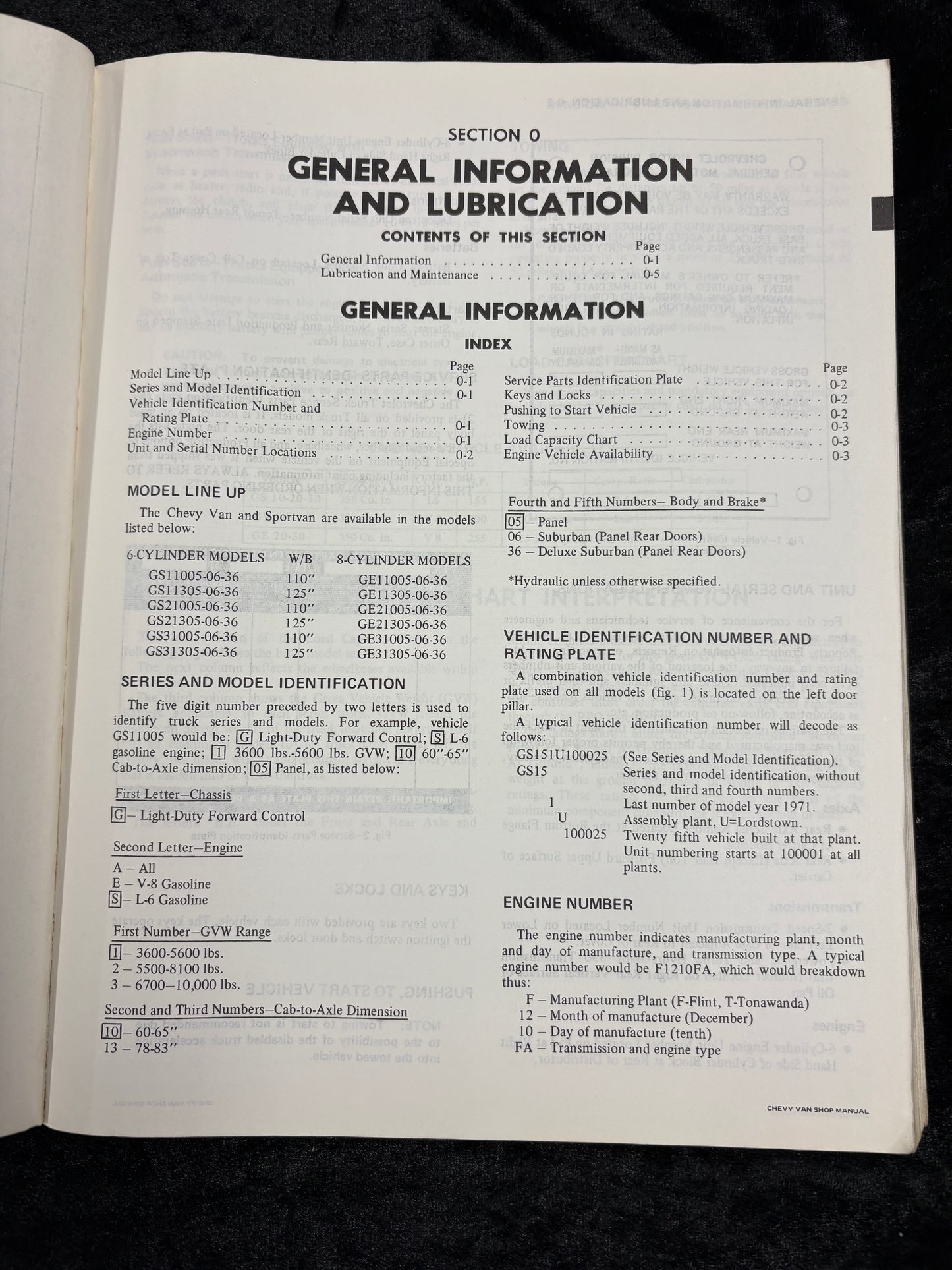 1971 Chevrolet Van Sportvan Service Manual
