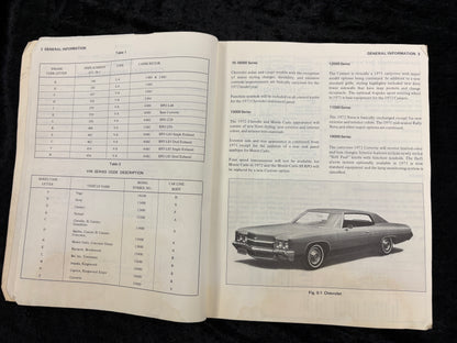 The 1972 Chevrolet New Product Information (NPI) Manual (Part No. NPI-1-72)