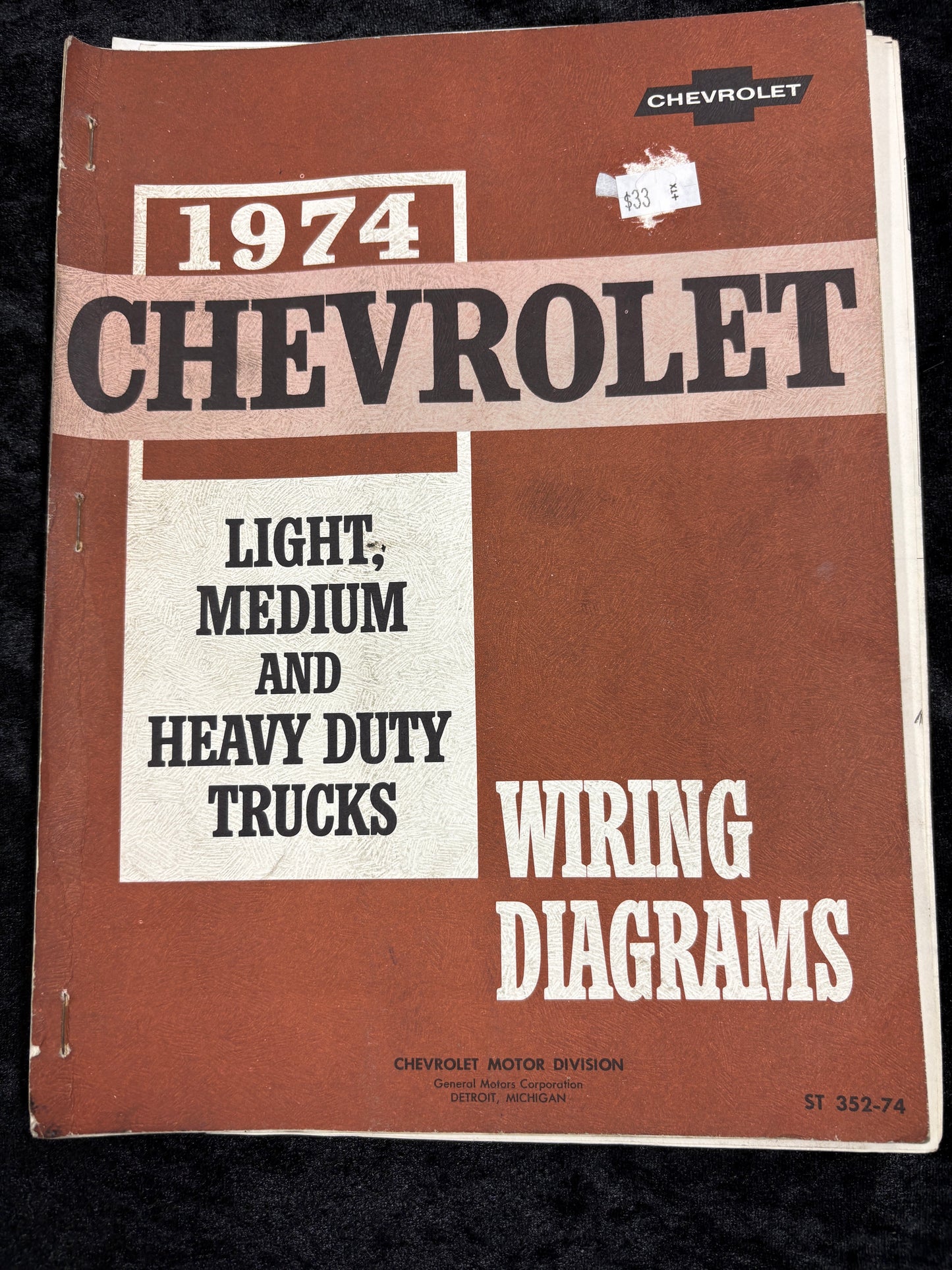 1974 Chevy LD,MD,HD Trucks Wiring Diagrams - 11x26 inch Foldouts
