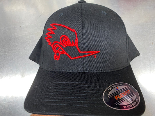 Mr. Horsepower Red Outline FlexFit Black Hat