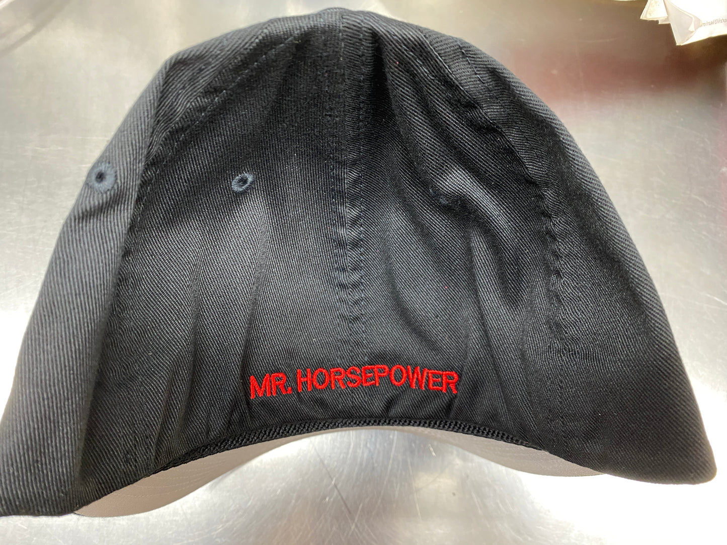 Mr. Horsepower Red Outline FlexFit Black Hat