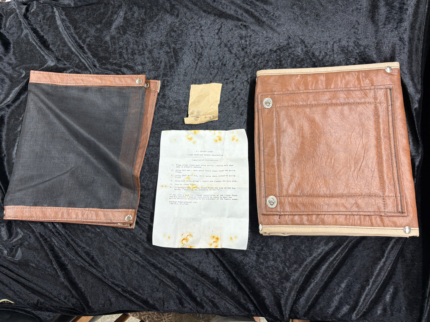 NOS Vintage Gadient 4-Season Truck Winter Front & Bug Screen Kit - Brown - Mint
