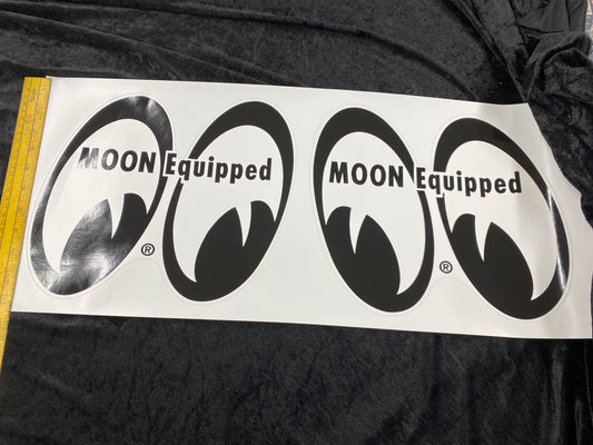 LARGE  Moon Equipped Eyes Decals Right/Left Large (10" x 11.25") Pair