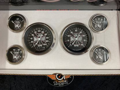 MOON Iron Cross 6 Gauge Set - Black Face