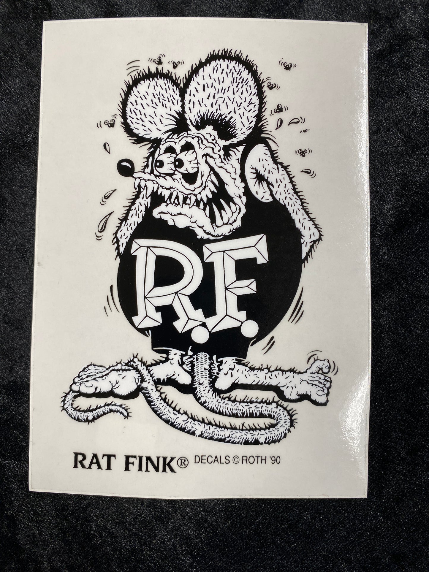 Rat Fink Standing B&W Decal - Large