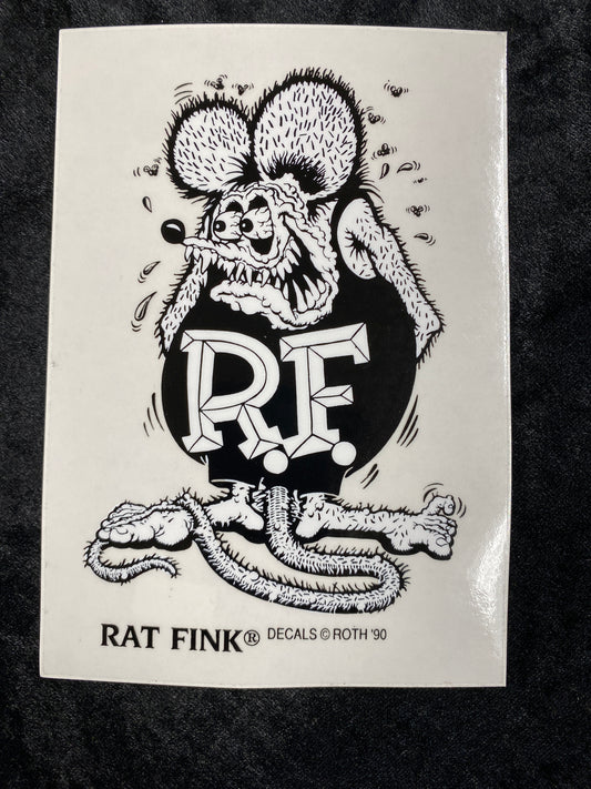 Rat Fink Standing B&W Decal - Large